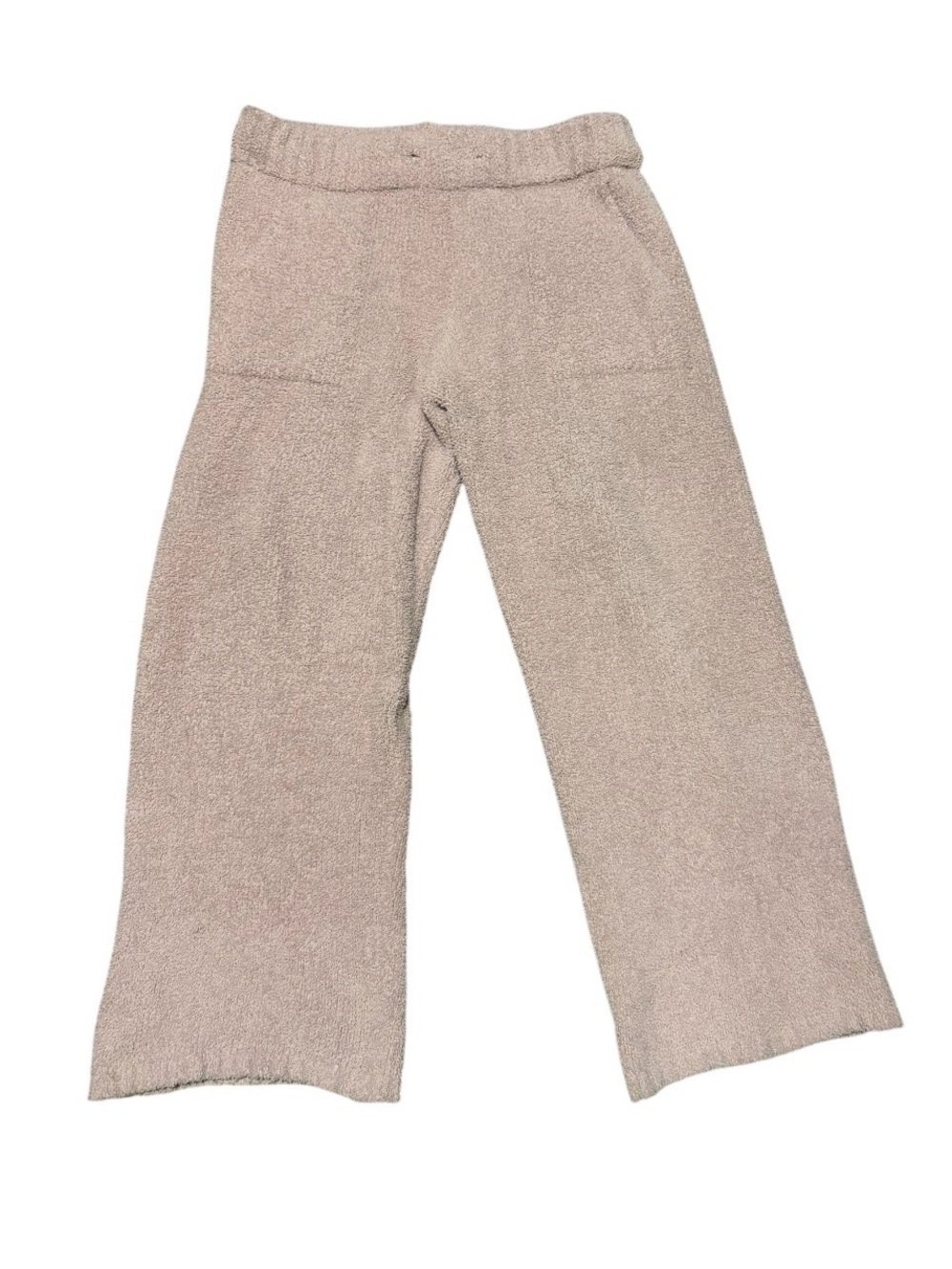 Light Pink Cozy Knit Wide-Leg Pants